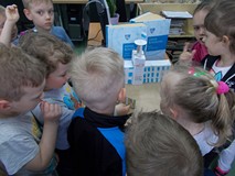 Makieta budynku naszego Ratusza który był najbardziej rozpoznawalny przez przedszkolaków