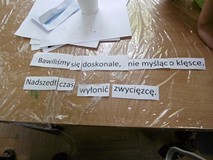 Napis kończący naszą zabawę.