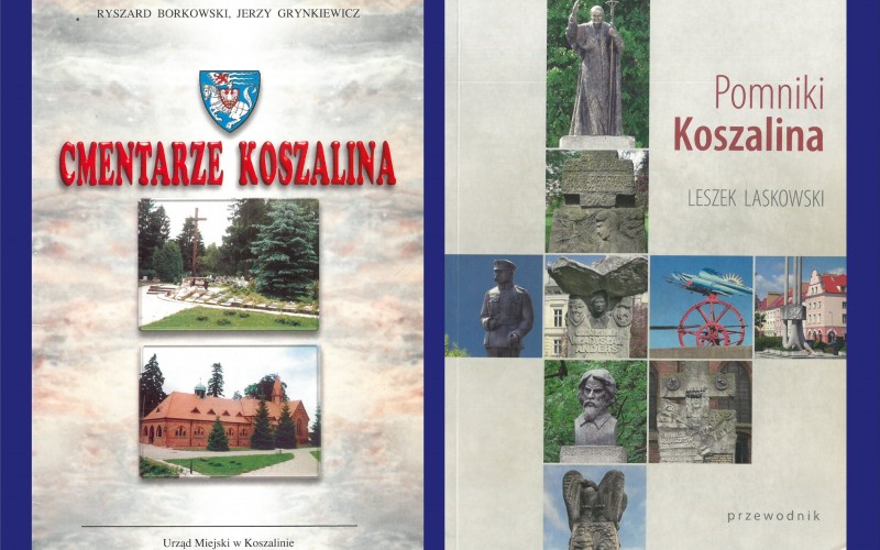 Na zdjęciu: Okładki książek poświęcone cmentarzom i miejscom pamięci w Koszalinie