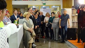 Publiczność zgromadzona na otwarciu Mediateki