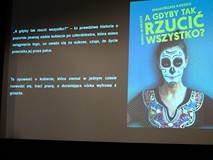 Fragment prezentacji podczas spotkania z Małgorzatą Kardzis