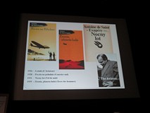 Slajd z prezentacji na temat życia i twórczości Antoine’a de Saint-Exupéry’ego”