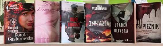 Pamiętnik szeptuchy/Gasiorowska, Zamrożona/Socha, Dwie twarze/Majewska-Brown, Inwazja/Miłoszewski, U