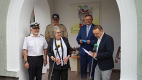 Od lewej na pierwszym planie: Zbigniew Bojar-Fijałkowski, za nim w głębi Czesław Bojar-Fijałkowski, 