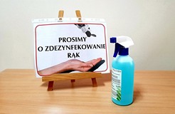 Miejsce dezynfekcji dłoni.