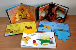 Atrakcyjne książeczki z trójwymiarowymi obrazkami i z zagadkami.