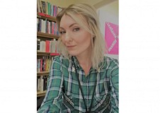 Na zdjęciu: Justyna Grzegorczyk - wyróżniona w konkursie Bibliotekarz Roku 2019 Województwa Zachodni