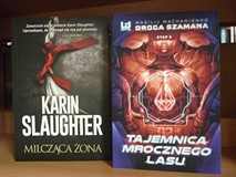 na zdjęciu książki, od lewej strony Karin Slaughter Milcząca żona, Wasilij Machanienko Tajemnica mro