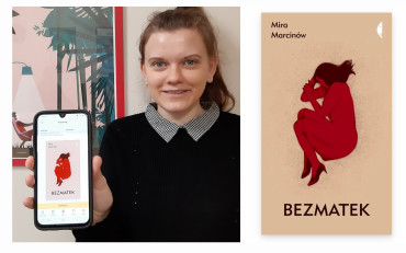 Na zdjęciu: Po lewej stronie bibliotekarka Aleksandra pokazuje e-booka „Bezmatek” w...