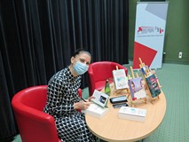 Ałbena Grabowska na spotkaniu w Koszalińskiej Bibliotece Publicznej