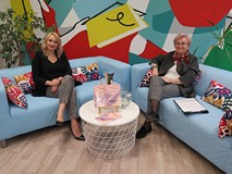 Alicja Balcerzak w czasie spotkania on-line w Koszalińskiej Bibliotece Publicznej