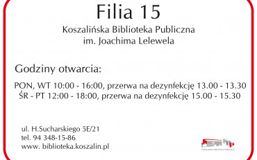 Godziny otwarcia biblioteki od września