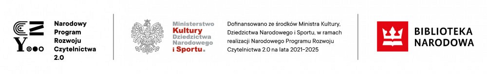 Grafika przedstawia logotypy: Narodowego Programu Rozwoju Czytelnictwa 2.0, Ministerstwa Kultury, Dz