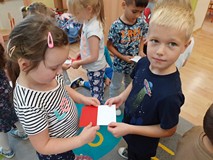 kotki w trakcie zabawy muzycznej tworzą flagę Polski