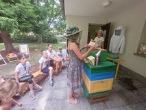 Dziewczynka otwiera ul