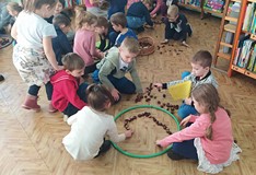 Układamy figury z kasztanów