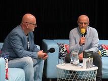 Grzegorz Śliżewski i Piotr Polechoński podczas spotkania.