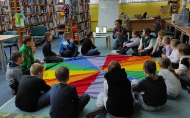 lekcja biblioteczna z trzecioklasistami z SP nr 5 w Koszalinie