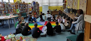 lekcja biblioteczna z trzecioklasistami z SP nr 5 w Koszalinie