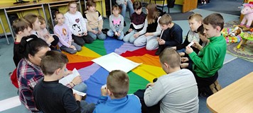 lekcja biblioteczna z trzecioklasistami z SP nr 5 w Koszalinie