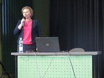 p.o.Dyrektora Renata Stojek prezentuje Bibliotekę Publiczną Gminy Mielno