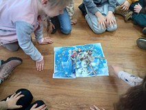 Zimowe zabawy z Olafem- zadanie wykonane, portret rodzinny ułożony
