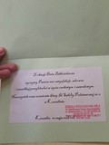 na zdjęciu tekst z laurki