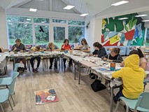 Uczestniczki i uczestnicy warsztatów z Duśką Zuo