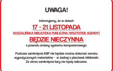 informacja o zamknięciu biblioteki