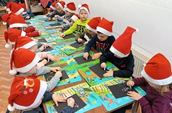 Rysujemy bałwanki kredą