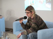 Patryk Różycki podczas spotkania.