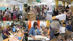 Gra terenowa po bibliotece.Powiatowe Święto Czytelnika Dziecięcego w Koszalińskiej Bibliotece Public