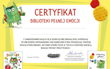 certyfikat zaangażowania za zajęcia