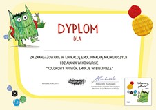 dyplom za zajęcia z 