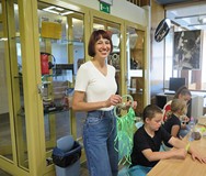 Katarzyna Bielecka na warsztatach w Mediatece.