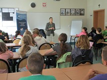 Izabella Klebańska na spotkaniu z czytelnikami w Mielnie