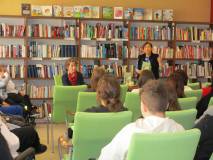 Renata Piątkowska w Bibliotece w Polanowie