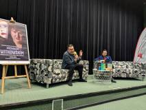 Michał Witkowski i Marcin Napierała na scenie KBP.