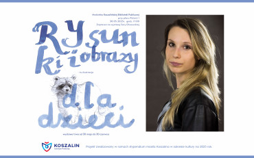 Grafika promująca wernisaż Sary Olszewskiej