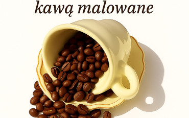 Plakat zapraszający na warsztaty malowania kawą