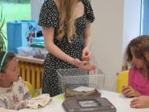 Warsztatach przyrodnicze z egzotycznymi zwierzętami.