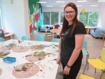 Warsztatach włóczkowe i tworzenia witraży.