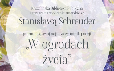 Grafika promująca spotkanie autorskie ze Stanisławą Schreuder