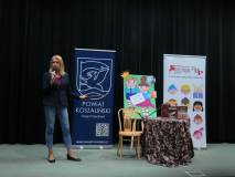 Z-ca dyr. KBP Beata Sawa-Jovanoska przemawia w czasie Powiatowego konkursu 