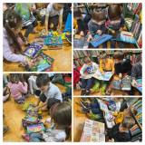 Przedszkolaki przeglądają książki