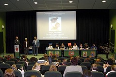 Wykładowcy i organizatorzy w komplecie: Dyrektor Andrzej Ziemiński, Lucyna Ślubowska i mali specjali