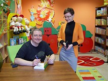 Marcin Pałasz w Bibliotece w Polanowie