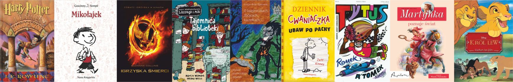 Literatura dla dzieci i młodzieży - collage okładek