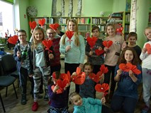 Wszyscy uczestnicy zajęć w walentynkowym nastroju :)