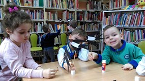 Jaskółki wykonane przez dzieci